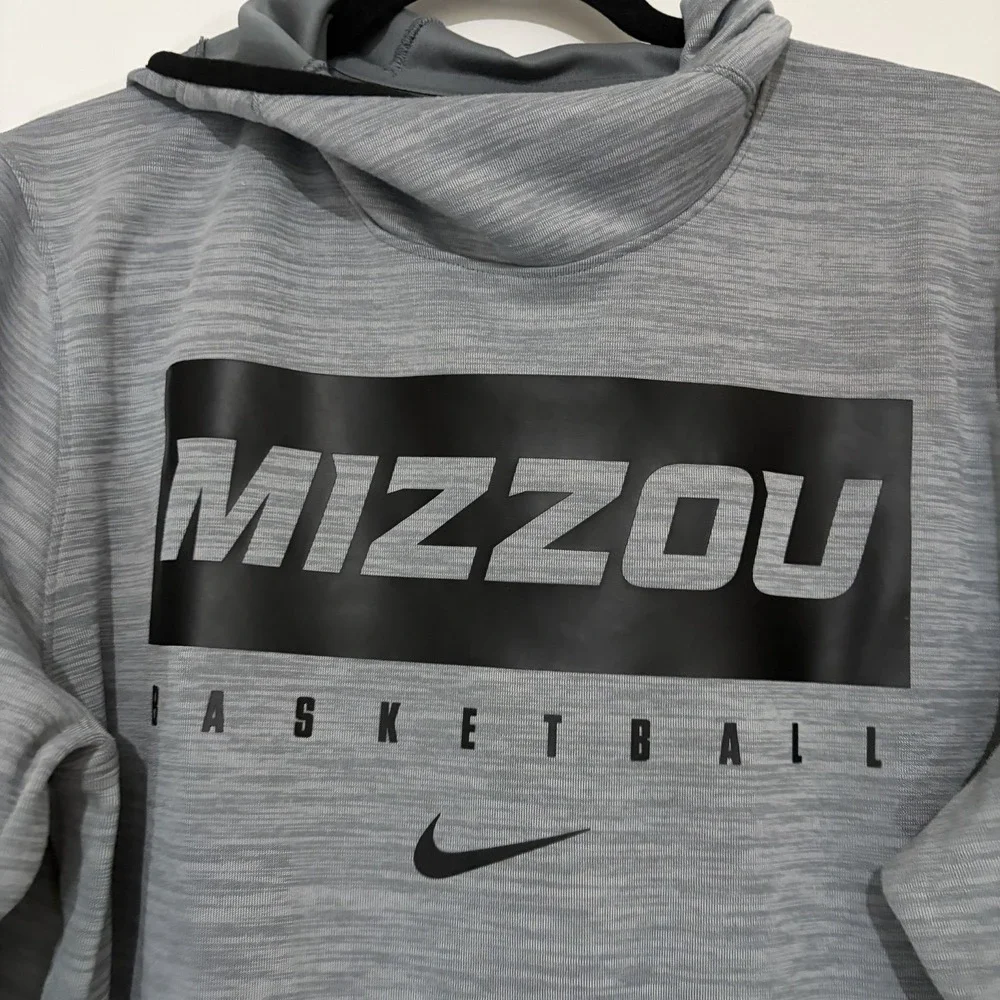 Nike Mizzou Missouri Tigers Hoodie Dri Fit Medium Gray Sweatshirt Basketball